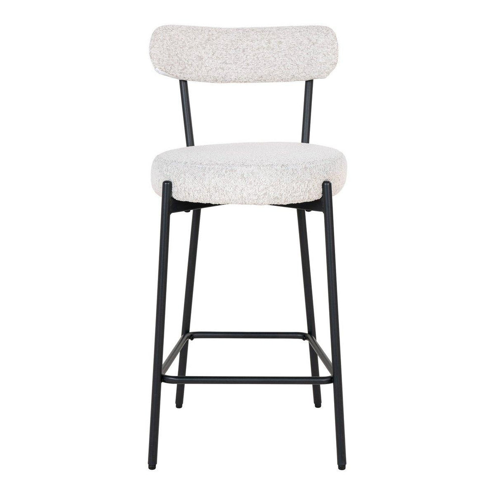 Badalona Counter Chair - Barkruk, wit bouclé met zwarte poten, HN1270 - I Love Japandi