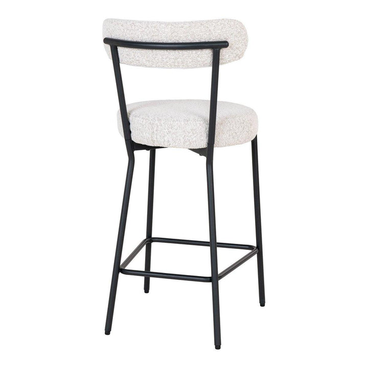 Badalona Counter Chair - Barkruk, wit bouclé met zwarte poten, HN1270 - I Love Japandi