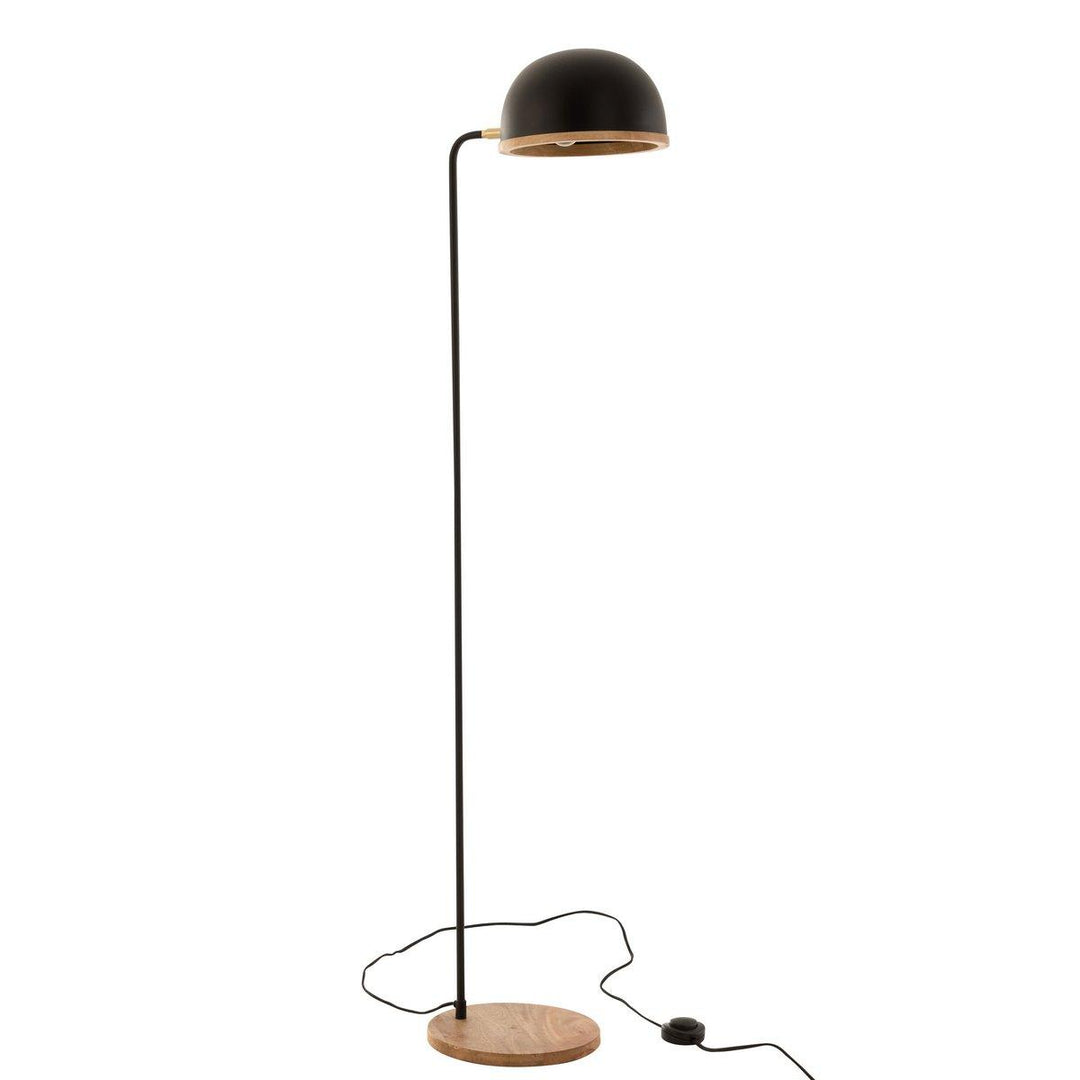 J-Line Staande Lamp Evy - ijzer/hout - zwart/naturel - I Love Japandi