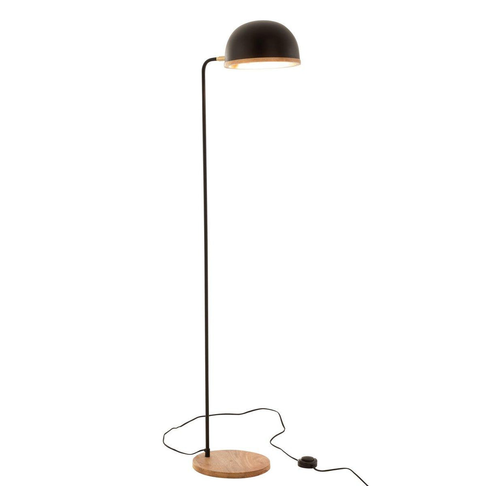 J-Line Staande Lamp Evy - ijzer/hout - zwart/naturel - I Love Japandi